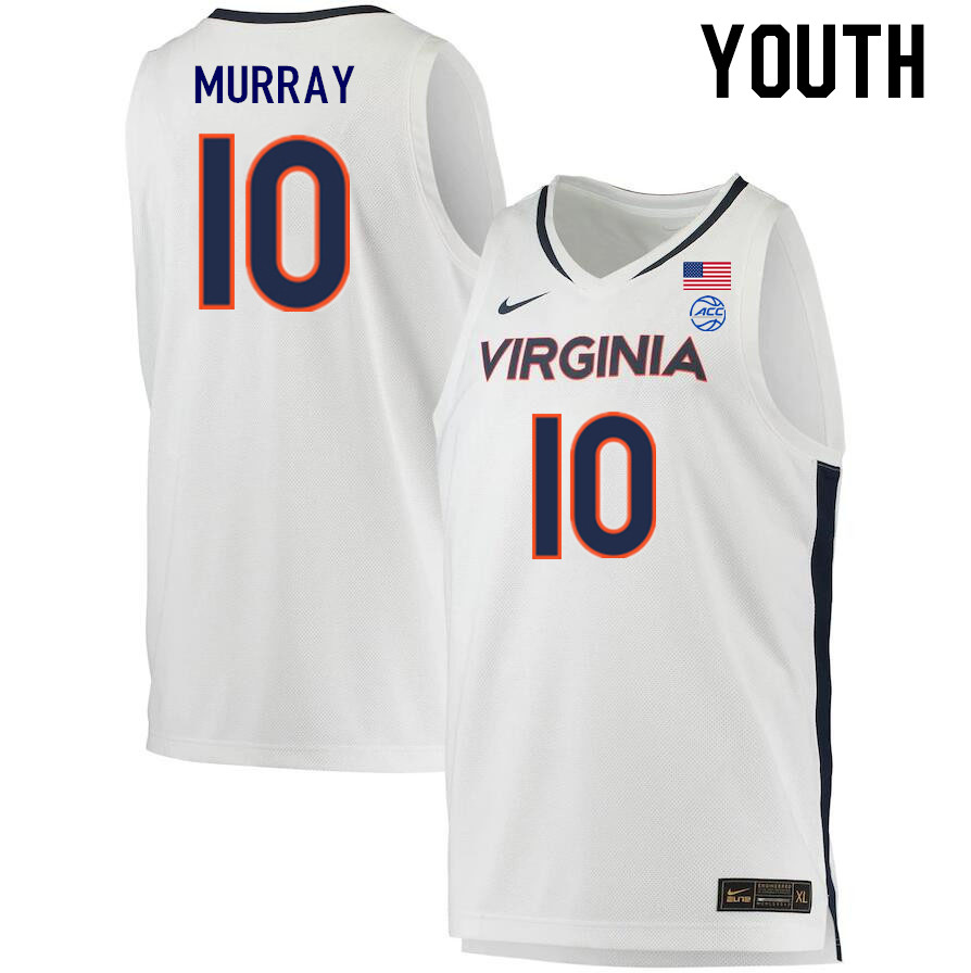 Youth #10 Taine Murray Virginia Cavaliers College 2022-23 Stitched Basketball Jerseys Sale-White